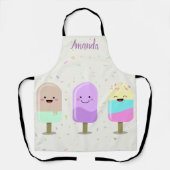 Happy Ice Cream glimlachend bars en popsicles Schort (Voorkant)