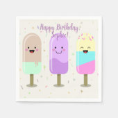 Happy Ice Cream glimlachend bars en popsicles Servet (Voorkant)