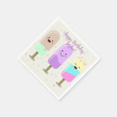 Happy Ice Cream glimlachend bars en popsicles Servet (Hoek)