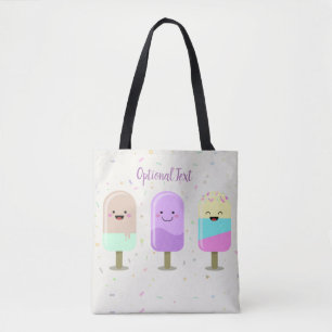 Happy Ice Cream glimlachend bars en popsicles Tote Bag