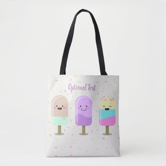 Happy Ice Cream glimlachend bars en popsicles Tote Bag (Voorkant)
