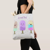 Happy Ice Cream glimlachend bars en popsicles Tote Bag (Dichtbij)