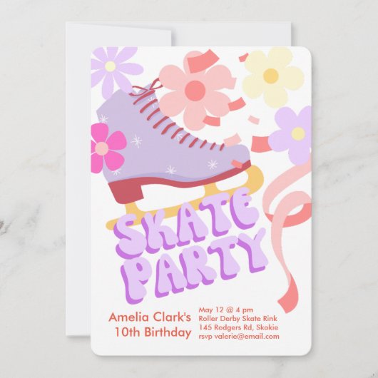 Happy Ice Schaats Party Kaart (Voorkant)