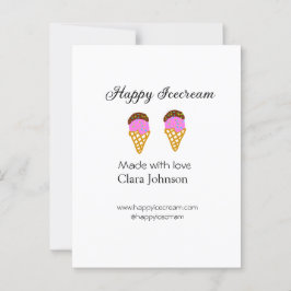 Happy Icecream add name website social media  Briefkaart