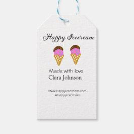 Happy Icecream add name website social media  Cadeaulabel