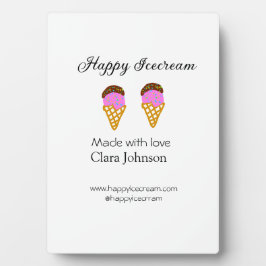Happy Icecream add name website social media  Fotoplaat