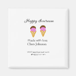 Happy Icecream add name website social media  Magneet