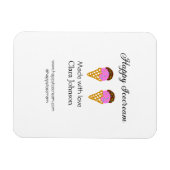 Happy Icecream add name website social media  Magneet (Horizontaal)