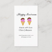Happy Icecream add name website social media  Visitekaartje (Achterkant)