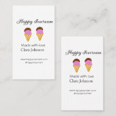 Happy Icecream add name website social media  Visitekaartje (Voorkant / Achterkant)