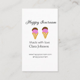Happy Icecream add name website social media  Visitekaartje