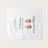 Happy Icecream add name website social media  Wandkleed (Voorkant (horizontaal))