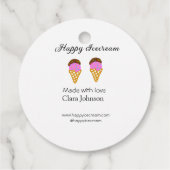 Happy Icecream voeg naam website social media toe Bedankjes Labels (Achterkant)