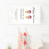 Happy Icecream voeg naam website social media toe Spandoek (Insitu)