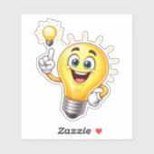 Happy Idea Light Bulb Custom-Cut Vinyl Sticker (Vel)