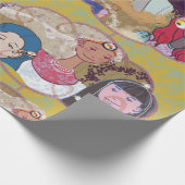 Happy Illustrated Gift Wrapping Paper Cadeaupapier (Hoek)