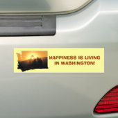Happy in de staat Washington Bumpersticker (Op auto)