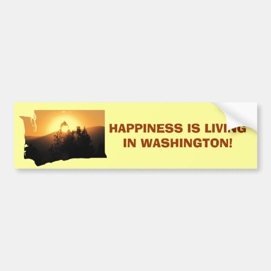 Happy in de staat Washington Bumpersticker (Voorkant)