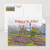 "HAPPY IN HILO" / LILIUOKALANI GARDENS BRIEFKAART (Voorkant / Achterkant)