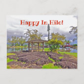 "HAPPY IN HILO" / LILIUOKALANI GARDENS BRIEFKAART (Voorkant)