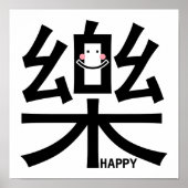 Happy in Kanji met Poster (Voorkant)