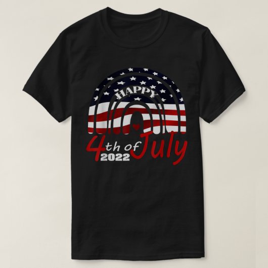 Happy Independence Day 2022, Happy 4 van juli 2022 T-shirt (Design voorkant)