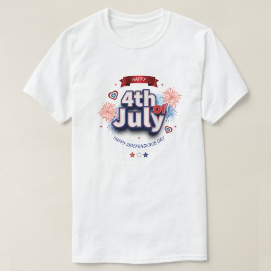 Happy Independence Day 4 juli T-shirt (Design voorkant)