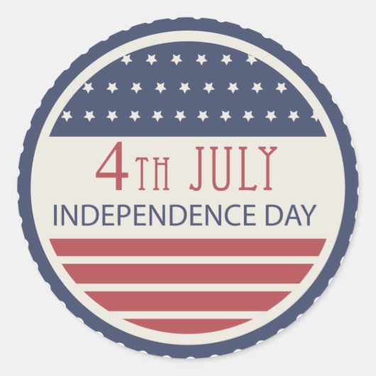 Happy Independence Day 4e juli Ronde Sticker (Voorkant)