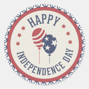 Happy Independence Day 4e juli Ronde Sticker