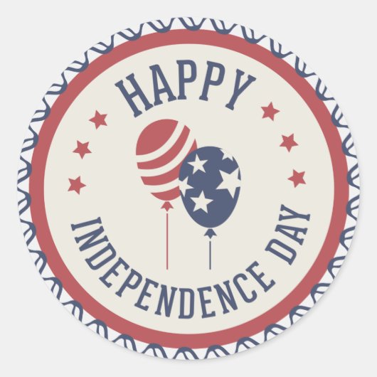 Happy Independence Day 4e juli Ronde Sticker (Voorkant)