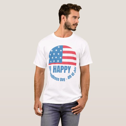 Happy Independence Day 4e juli T-shirt (Voorkant volledig)