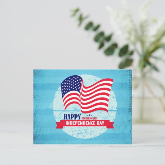 Happy Independence Day American Flag Illustration Briefkaart (Staand voorkant)