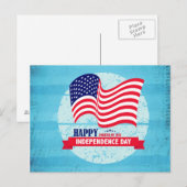 Happy Independence Day American Flag Illustration Briefkaart (Voorkant / Achterkant)