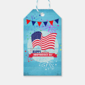 Happy Independence Day American Flag Illustration Cadeaulabel (Voorkant)