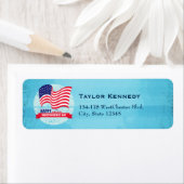 Happy Independence Day American Flag Illustration Etiket (Insitu)