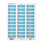 Happy Independence Day American Flag Illustration Etiket (Full Sheet)