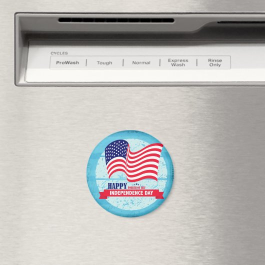 Happy Independence Day American Flag Illustration Magneet (Insitu (Vaatwasser))