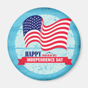 Happy Independence Day American Flag Illustration Magneet