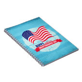 Happy Independence Day American Flag Illustration Notitieboek (Rechterzijde)