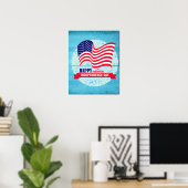 Happy Independence Day American Flag Illustration Poster (Thuiskantoor)