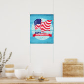 Happy Independence Day American Flag Illustration Poster (Keuken)