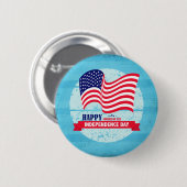 Happy Independence Day American Flag Illustration Ronde Button 5,7 Cm (Voorkant /achterkant)