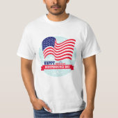 Happy Independence Day American Flag Illustration T-shirt (Voorkant)