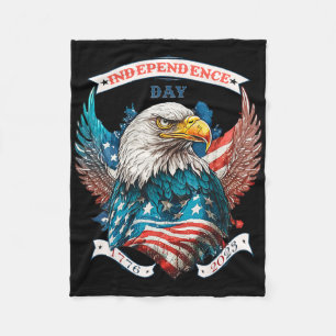 Happy Independence Day Amerikaanse adelaar en Amer Fleece Deken
