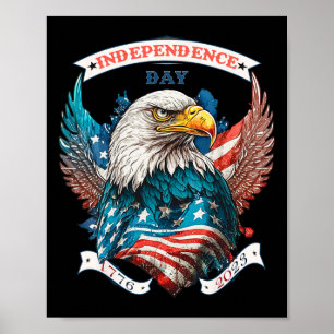 Happy Independence Day Amerikaanse adelaar en Amer Poster