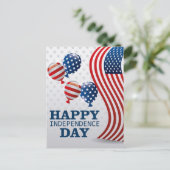 Happy Independence Day Amerikaanse vlag en ballonn Briefkaart (Staand voorkant)