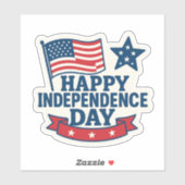 Happy Independence Day Amerikaanse vlag Sticker (Vel)