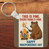 Happy Independence Day Beer Sleutelhanger (Voorkant)