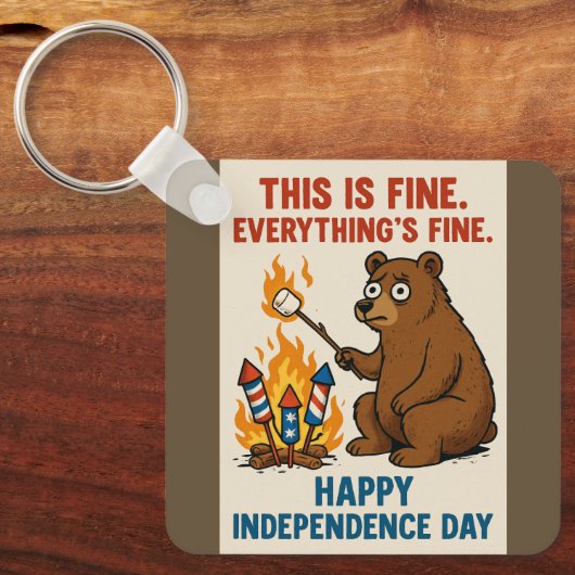 Happy Independence Day Beer Sleutelhanger (Voorkant)