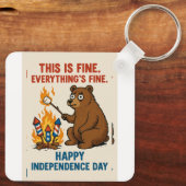 Happy Independence Day Beer Sleutelhanger (Achterkant)